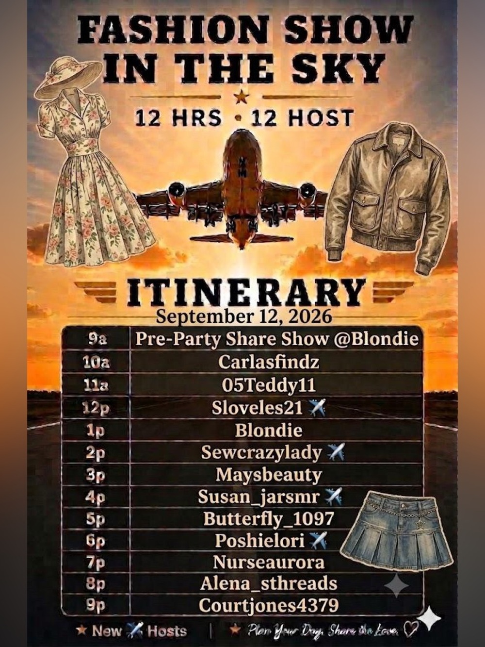 Fashion Show in the Sky Raid Train September 12th - Vintage & Y2K Curated Items